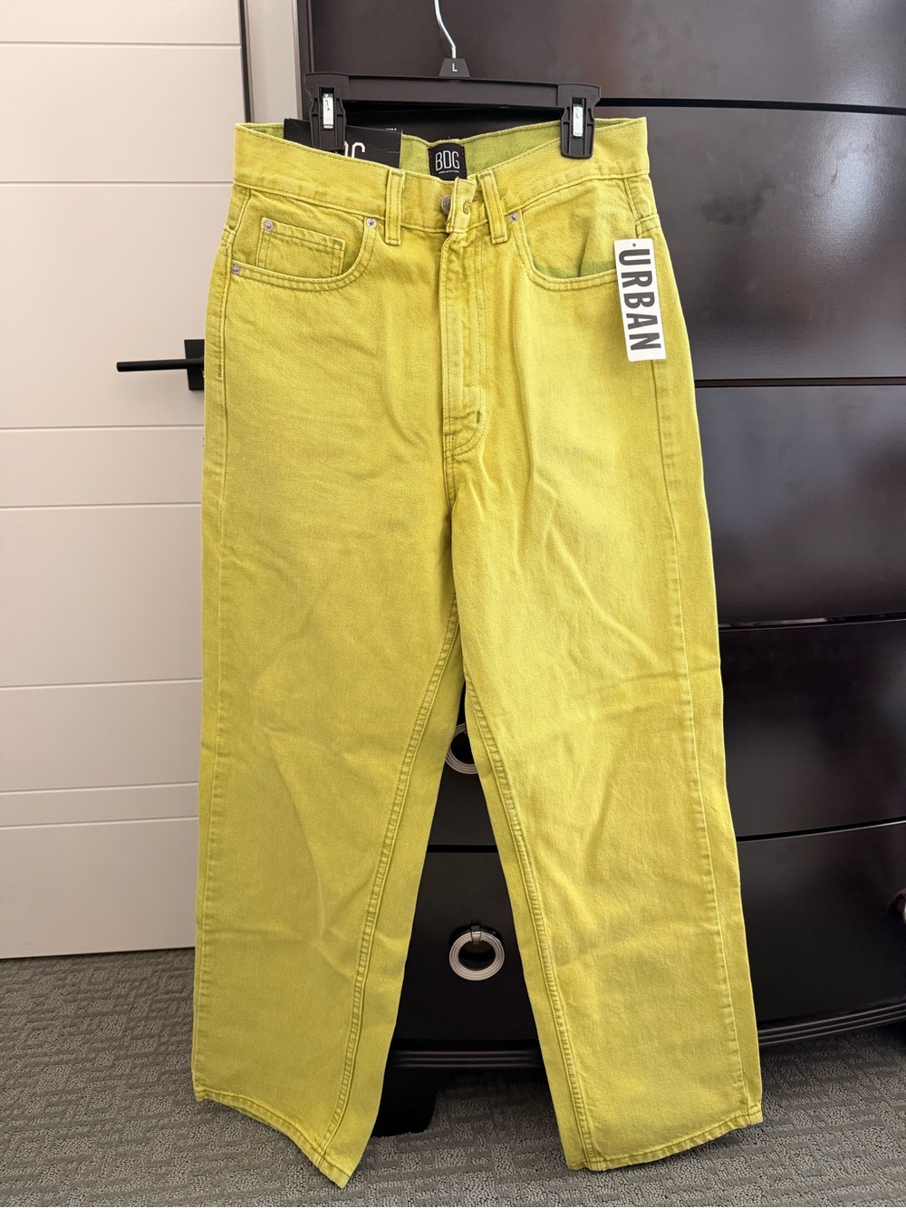 BDG Lime Green High-Rise Straight Baggy Jeans